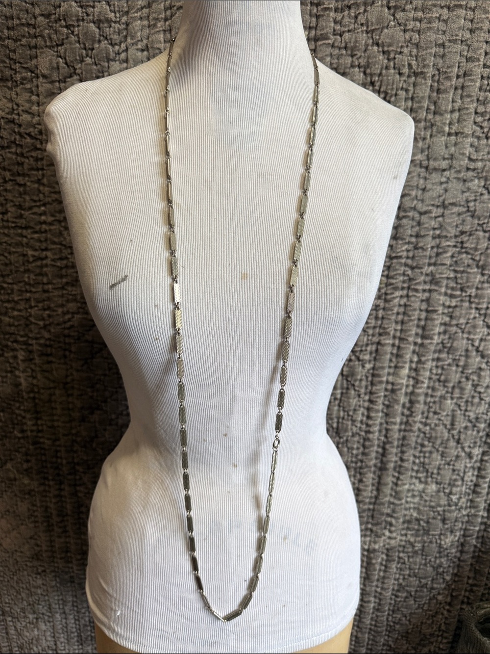 Long Silver-tone Link Chain Necklace for Women